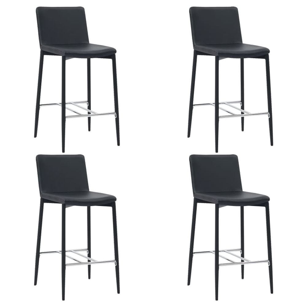 Vidaxl Barové stoličky 4 ks, čierne, umelá koža